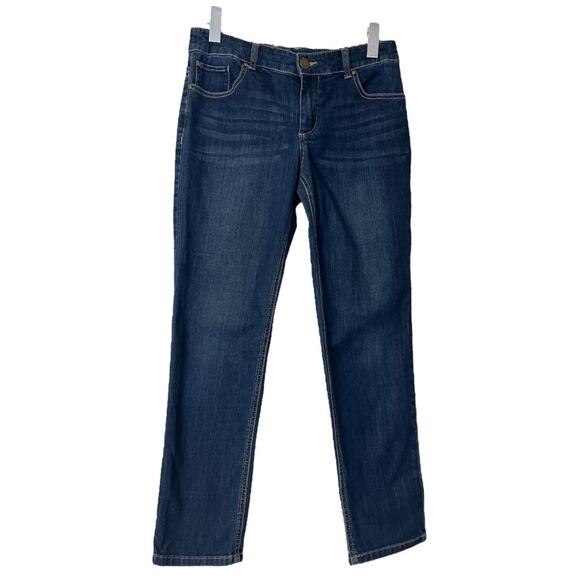 Chico’s Jeans Platinum Dark Wash Slim Boot Cut Mid Rise Size 0 Women's 4 - Picture 1 of 8